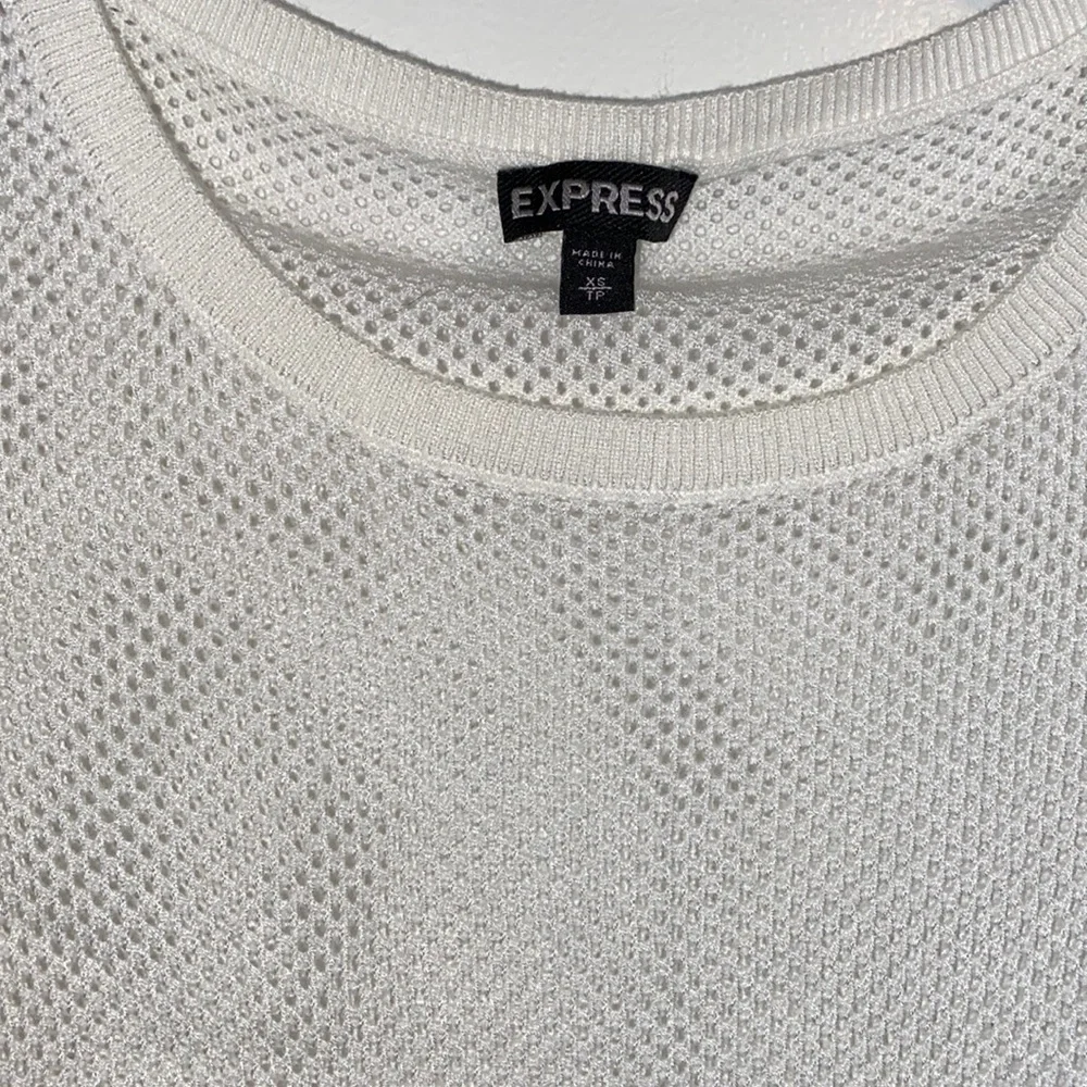 Express Crochet Mesh Tunic Sweater - Picture 3 of 7